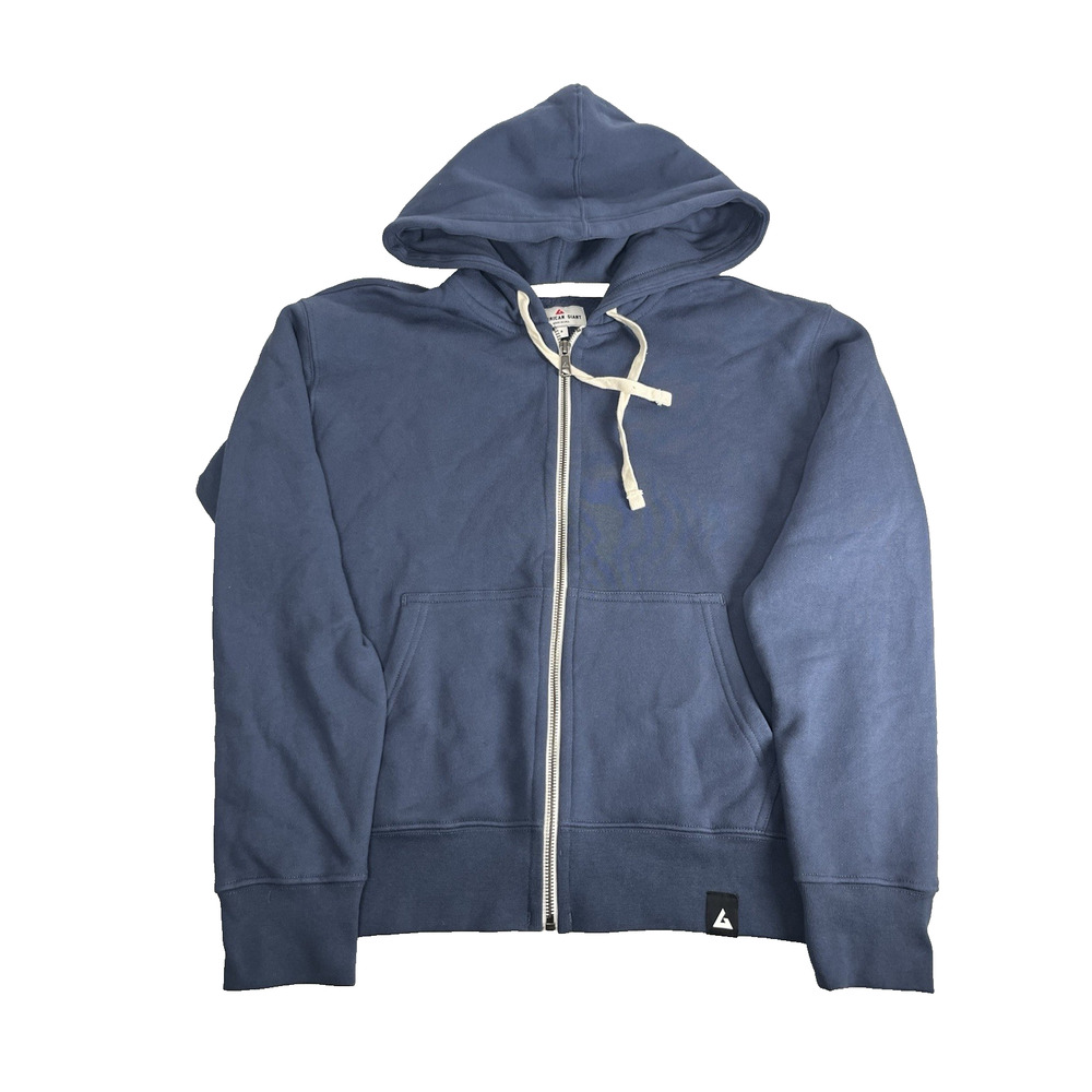 American Giant Womens Midweight Full Zip Hoodie Sweatshirt Small Blue Cotton USA
